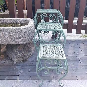 Amazon.co.jp: [GZGZ] アイアン猫脚花台 大中小3点セット 花台