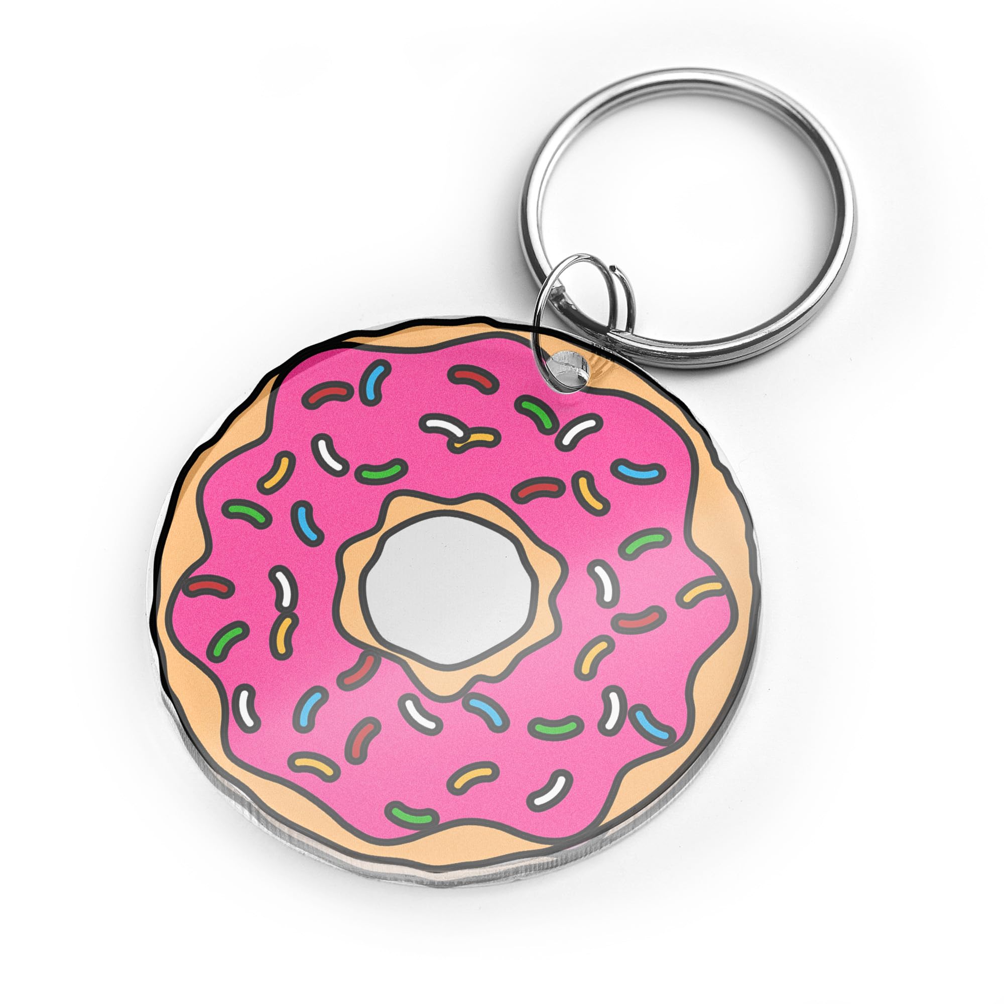 A1 Graphics Ltd Donut Keyring – Cute Acrylic Keychain for Sweet Lovers, Fun Foodie Gift
