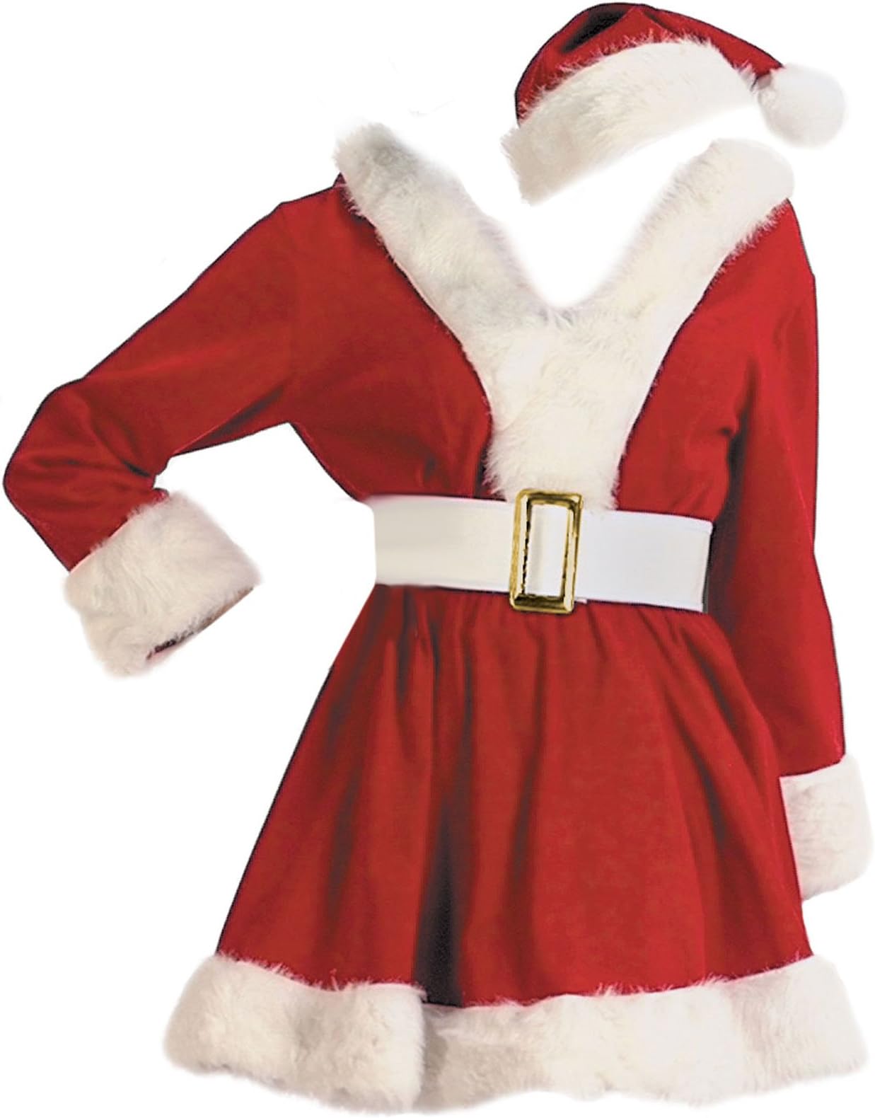 Halco Corduroy Elf Costume Girls Sizes 4-6 Red [8053-4]