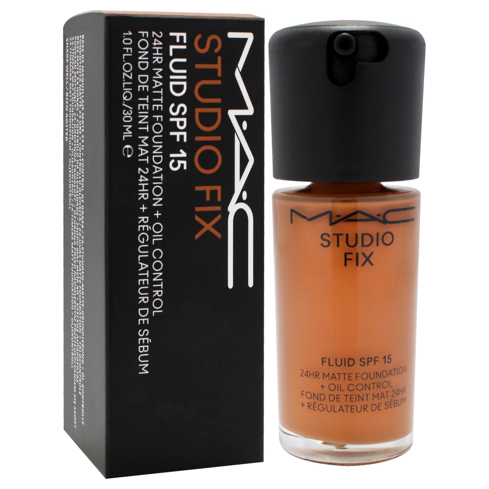 Studio Fix Fluid SPF 15 24Hr Matte Foundation Plus Oil Control - NW45 by MAC for Women - 1 oz Foundation, Cranberry, 30 ml (Pack of 1) - Image 3