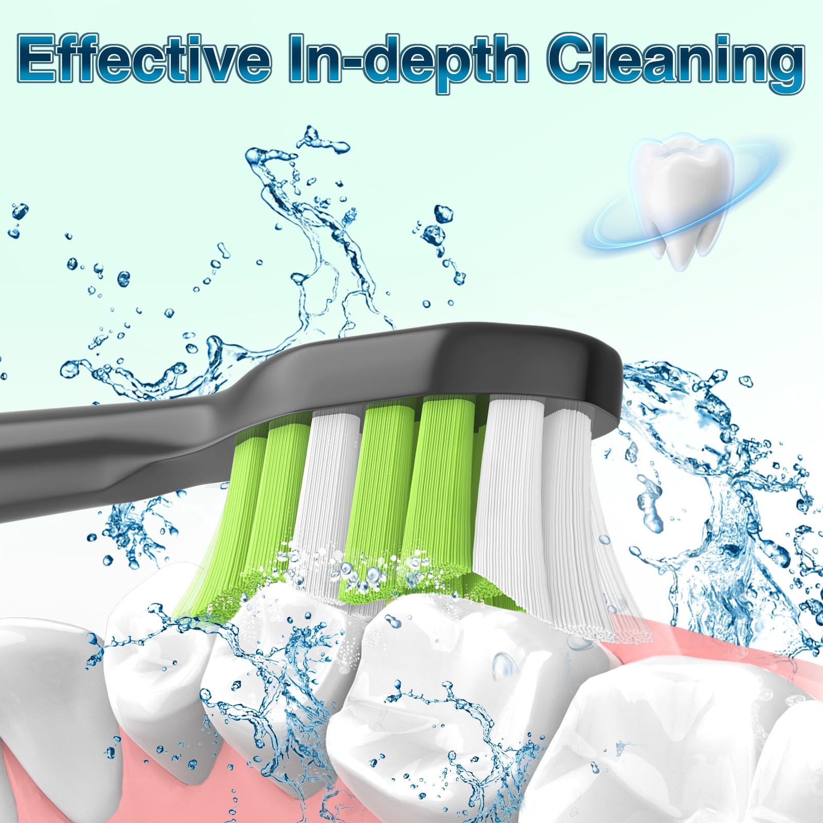 Aoremon 10 Stück Aufsteckbürsten für Philips Sonicare DiamondClean Schwarz