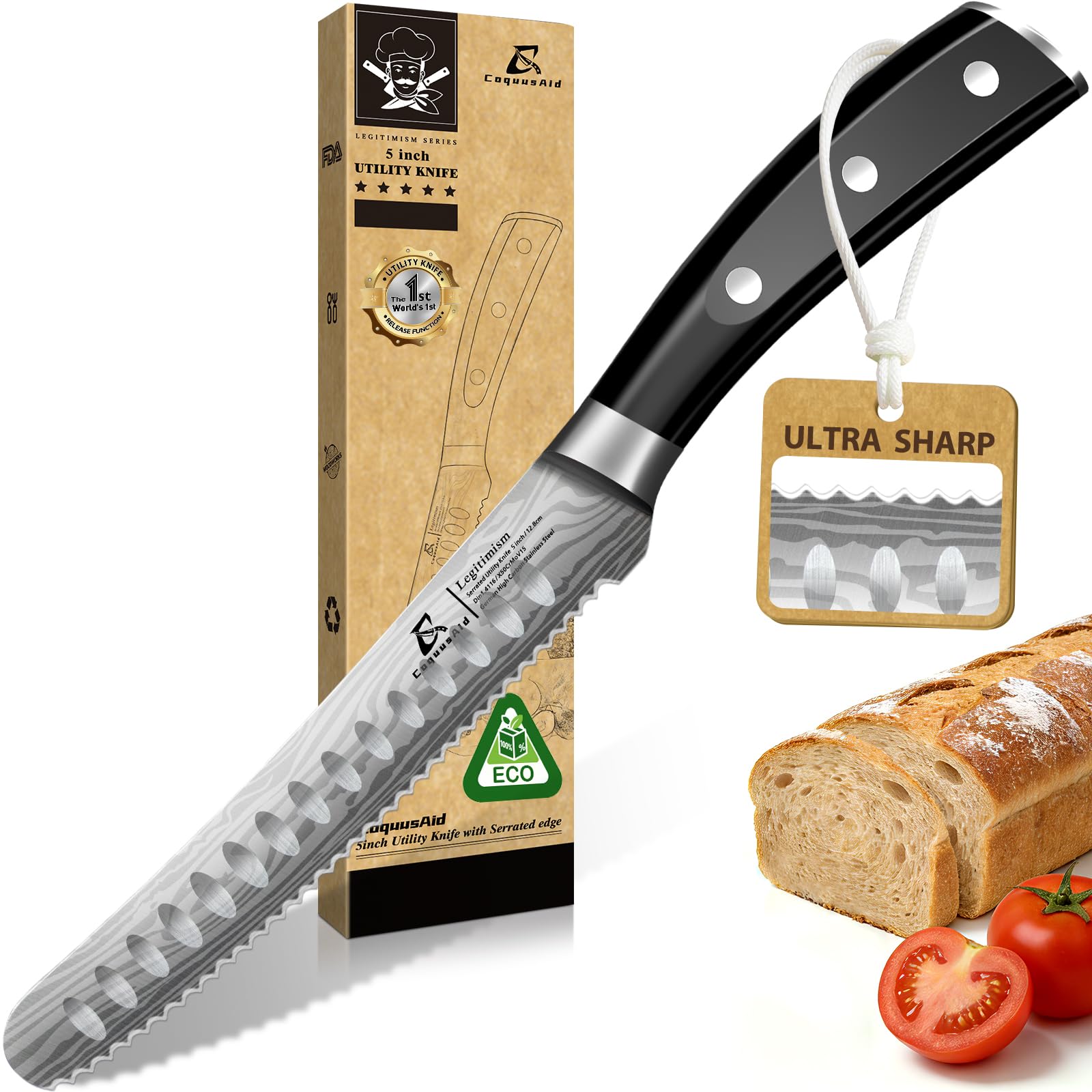 CoquusAid Kitchen Utility Knife