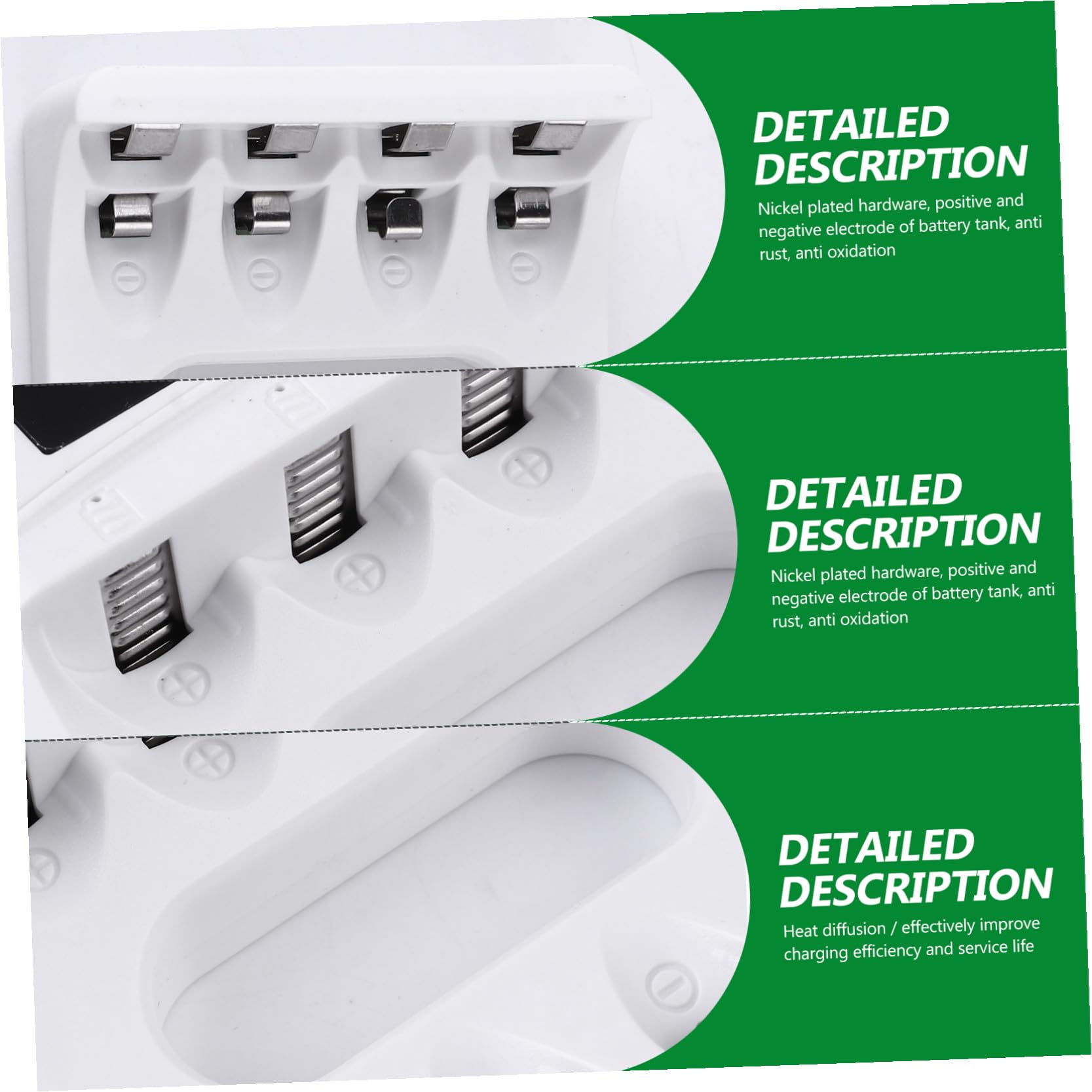 HEMOTON 3pezzi Caricabatterie Lcd Slot Per Batterie Ricaricabili Caricatore Usb Con Display Per Monitoraggio Carica e Protezione Da Sovraccarico Compatibile Con Aa Aaa