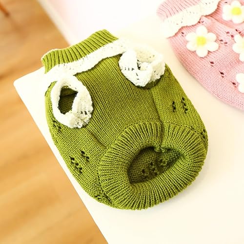 Miniatura 2 de Suéter de punto para perro, cálido y cómodo, con patrón de flores, suéter feo de Navidad, abrigo de invierno para Chihuahua, cachorro, ropa de