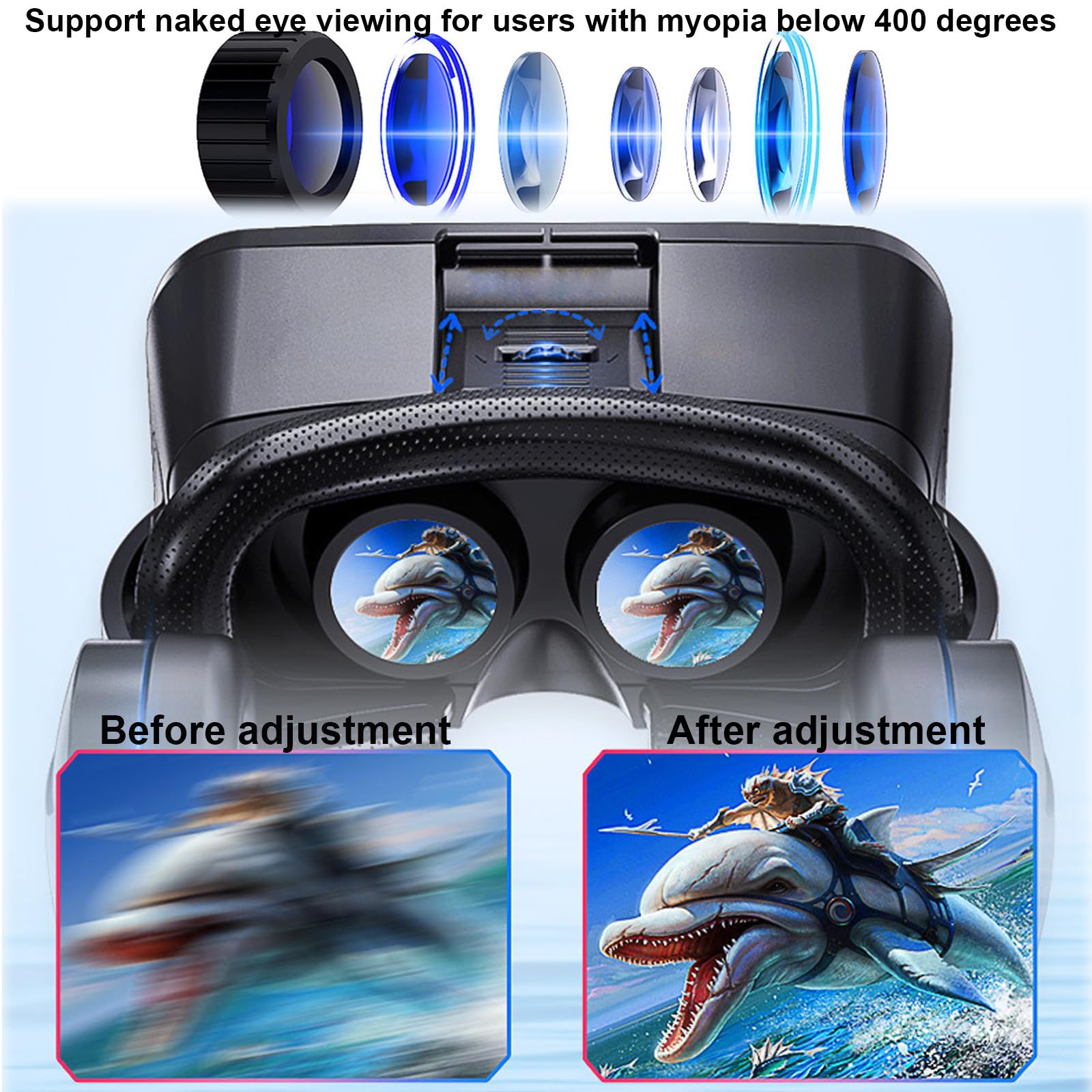 Produktbild von Vr Brille VR-Headset Für Telefon, 3D-VR-Brille, Anti-Blau-Gläser