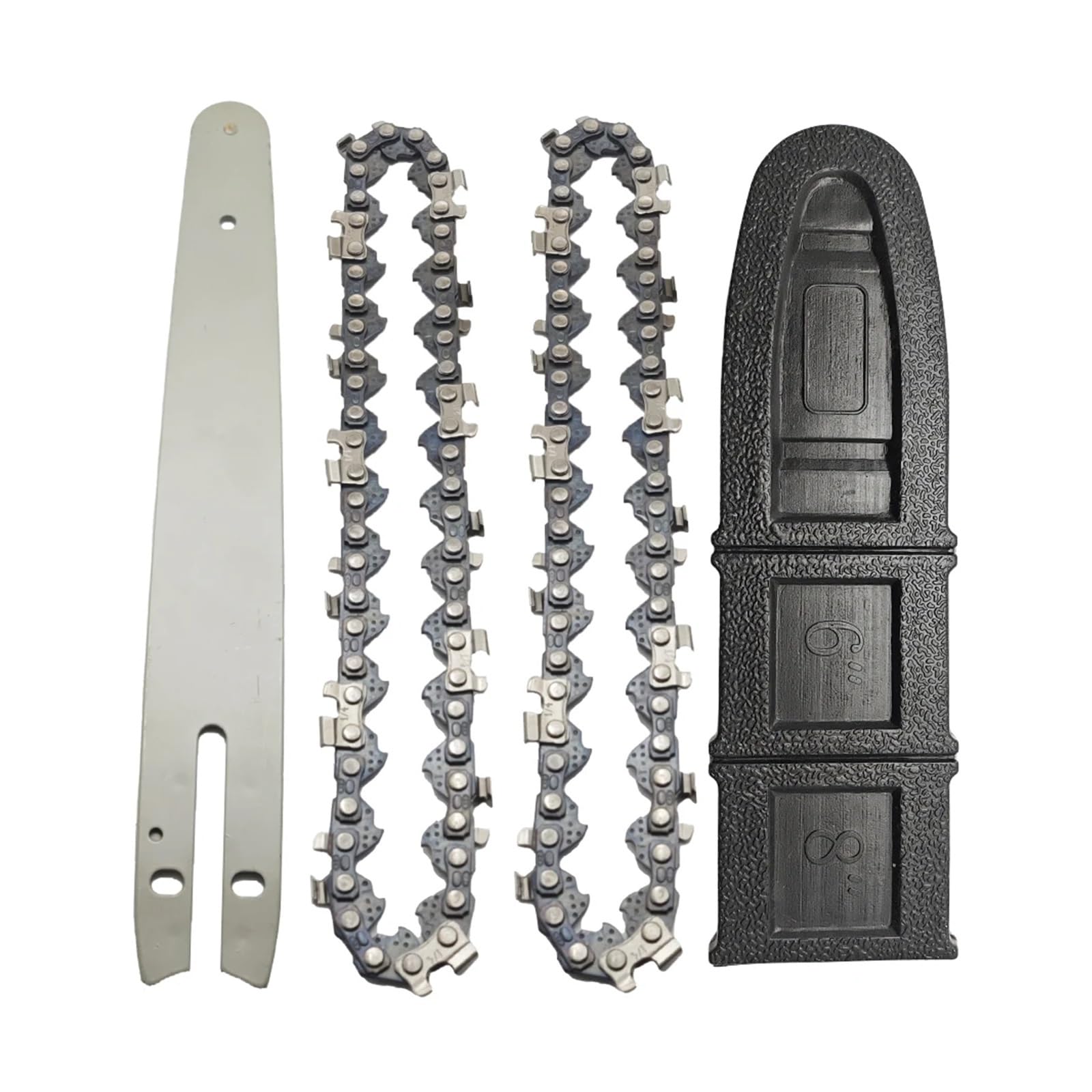 Cadenas de motosierra de acero de 8 pulgadas, barra de motosierra, protector de motosierra, placa guía de accesorios for motosierras eléctricas, accesorios de repuesto de cadena