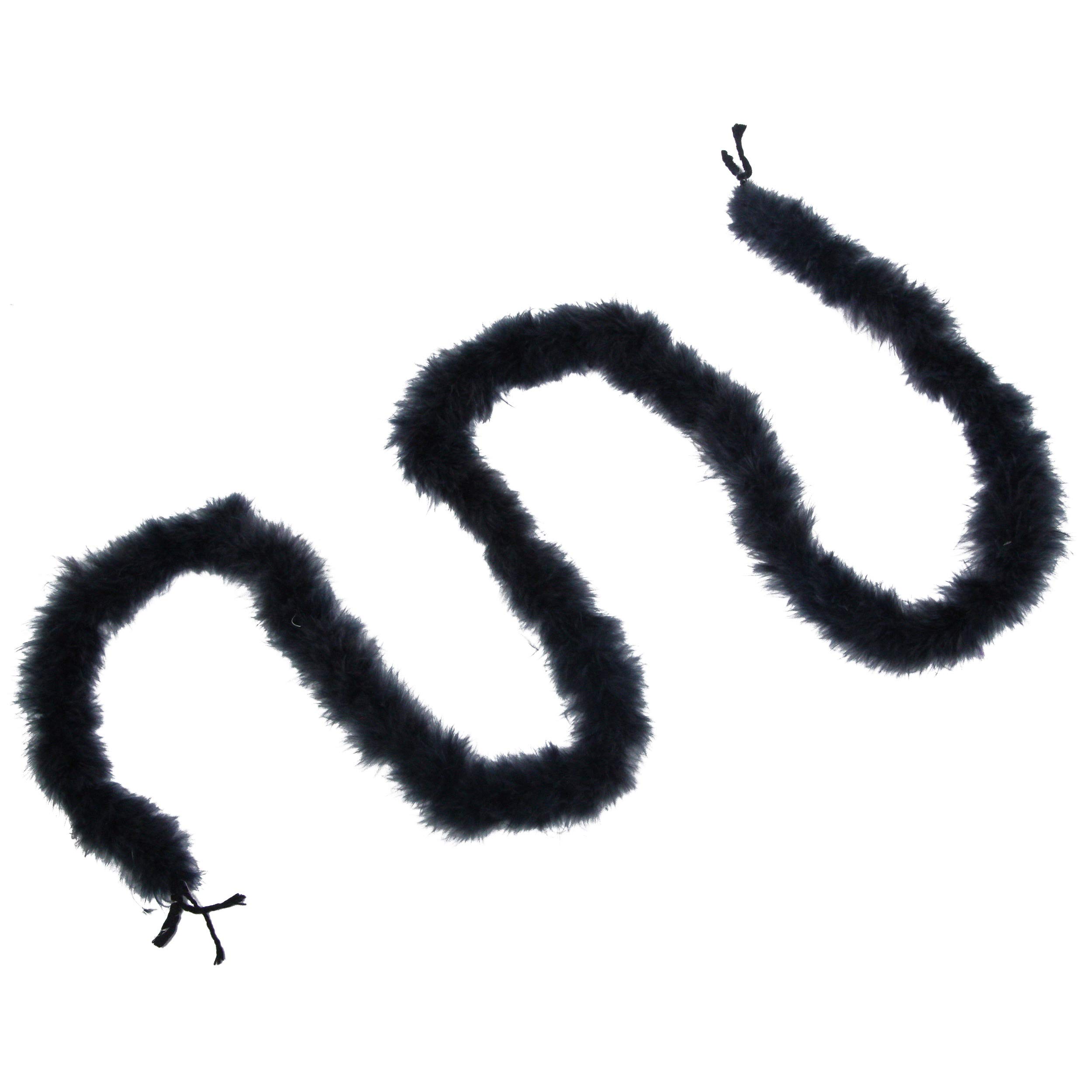Fukang Feather Light Handmade Craft Turkey Marabou Feather Boas 2Yard Long(Black)