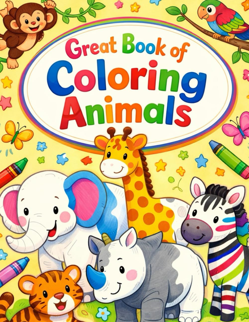 Animal Kingdom: A Fun Colouring Book for kids Aged 3 to 10