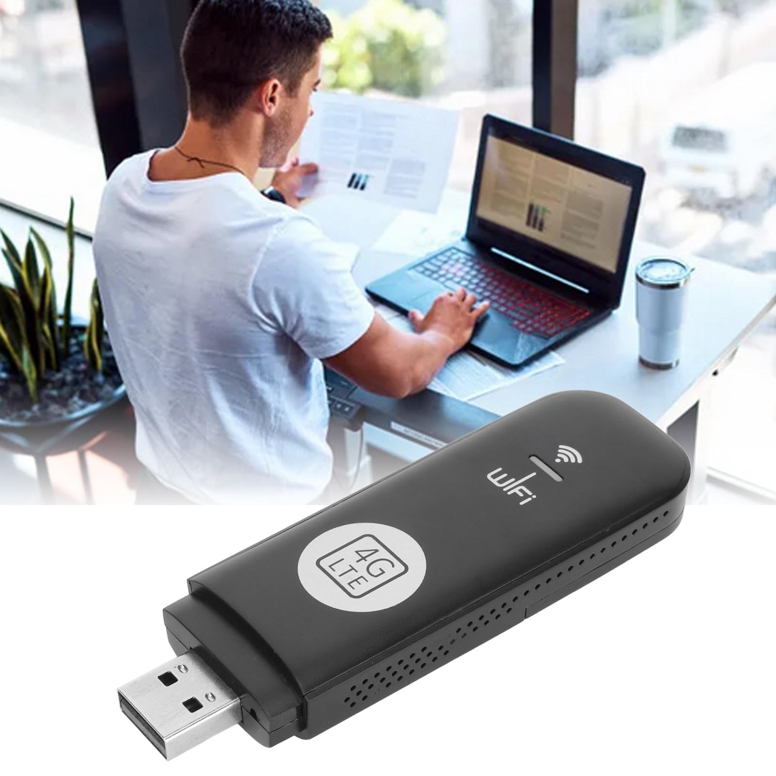 Ejoyous Router Wi-Fi mobile 4G con slot SIM, supporto chiavetta USB, 8 utenti, segnale ad alta velocità, per casa, viaggi, ufficio