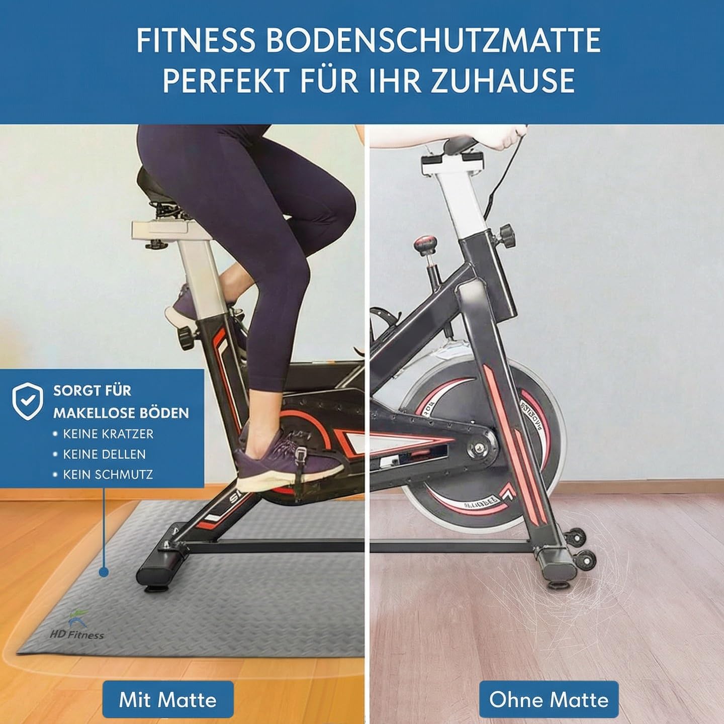 Esterilla gimnasio EVA antideslizante gruesa protección suelo alfombrilla cinta correr