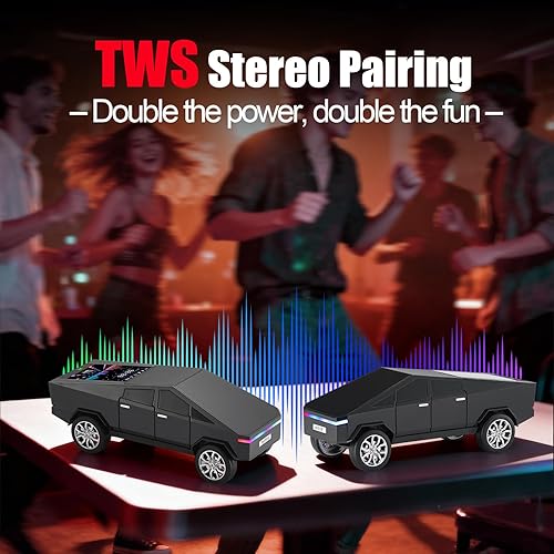 Miniatura 4 de Altavoz Bluetooth de reproducción futurista de camión, modelo inalámbrico portátil con pantalla de visualización, estéreo HD, emparejamiento TWS,