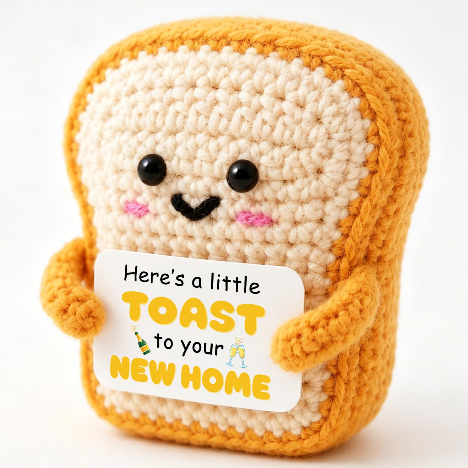 Farbeele New Home Gifts, Handmade Emotional Support Crochet Toast, House Warming Gifts New Home, Funny Keepsake, Good Luck, Cute House Warming Presents for Couple Friends Family Neighbor