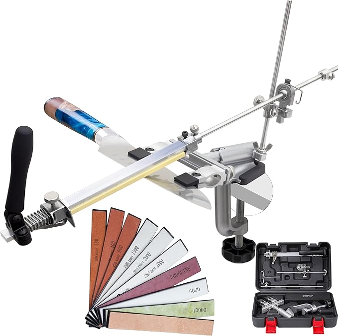 CWOVRS Knife Sharpening Kit, RUIXIN PRO RX009 Knife Sharpening System, 360° Flip Rotation