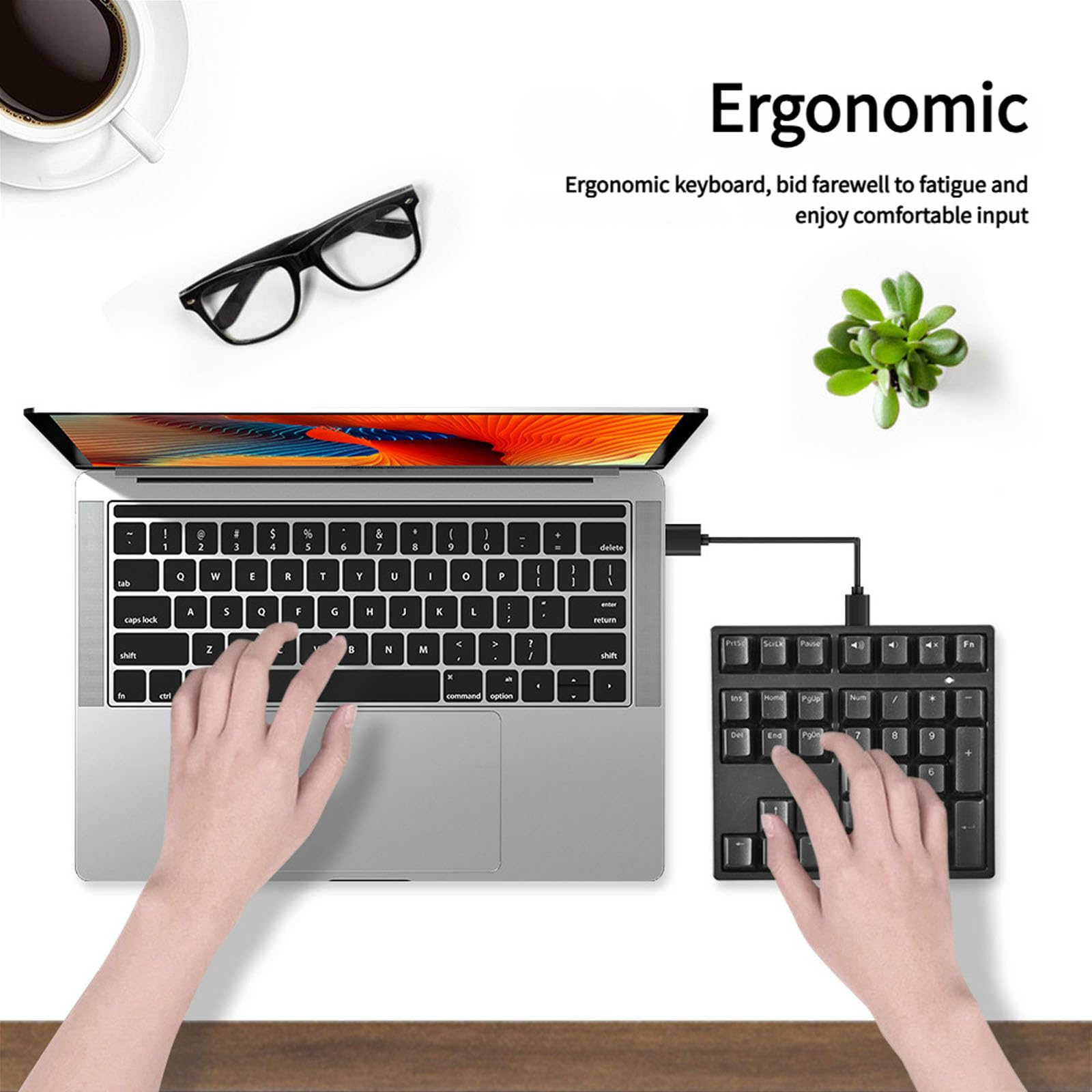 Tastiera numerica a 34 tasti ergonomica leggera piccola tastiera digitale USB tastiera numerica per laptop domestico accessorio per laptop