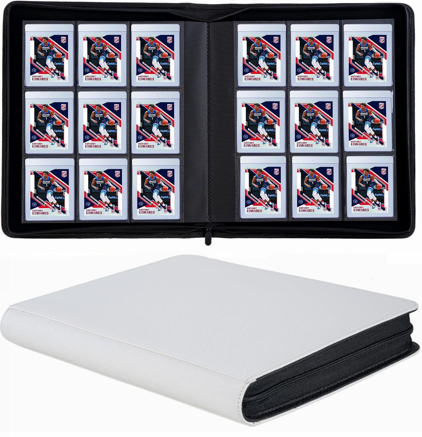 Carpeta de tarjetas de 9 bolsillos para soportes de tarjetas semirrígidos, álbum de tarjetas sin anillo con capacidad para 360 fundas duras, carpeta semirrígida con fundas para PSA, BGS y
