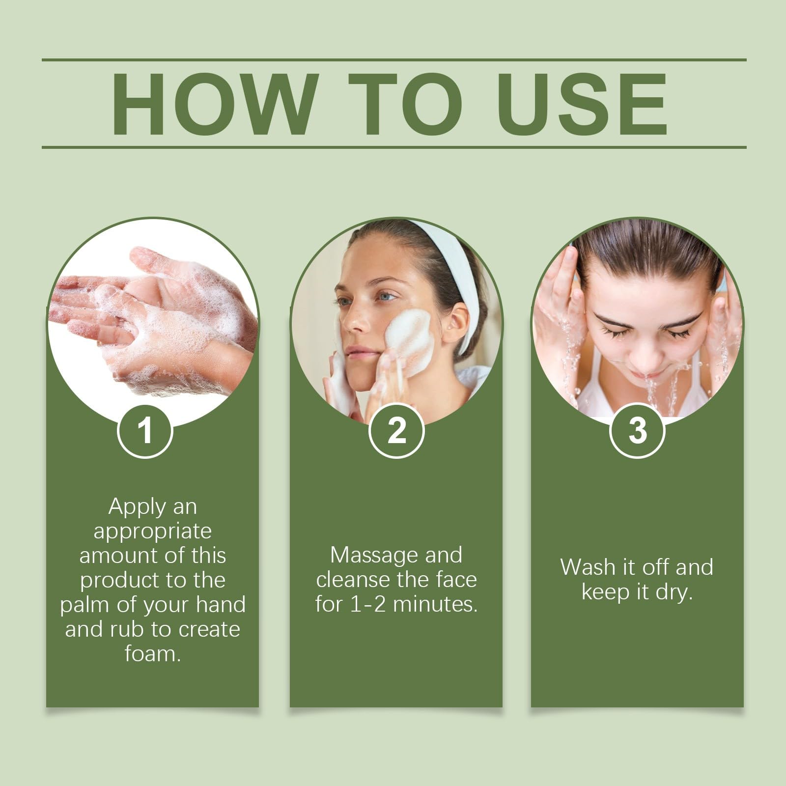Mousse nettoyante au pH de haricots mungo (160 ml) - Sans parfum, non comédogène, testée, nettoyante pour le visage en profondeur - Convient pour les peaux sensibles - Nettoyant pour masque facial (3)