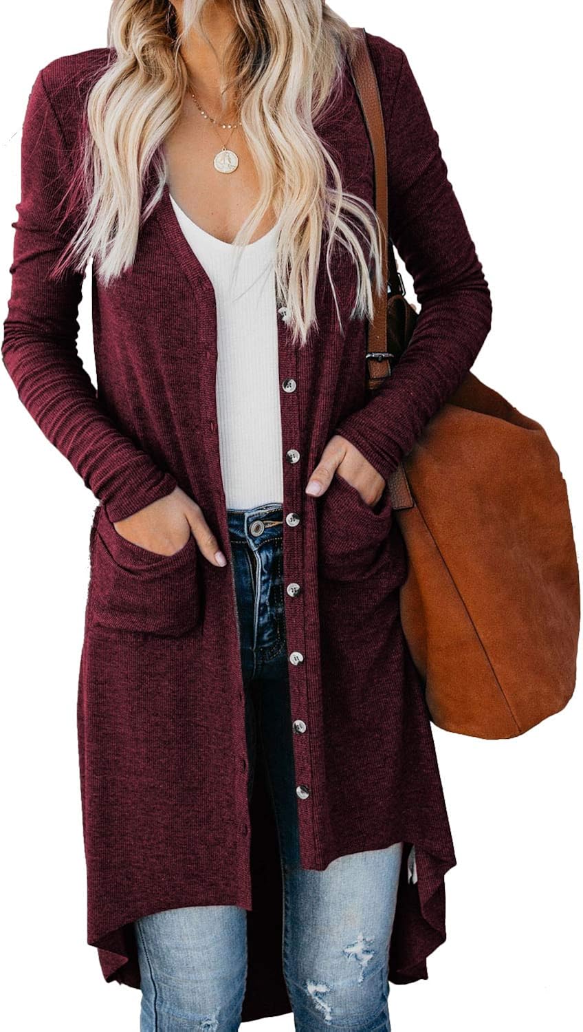 long cardigan button up
