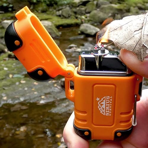 Miniatura 7 de Sirius Survival Arc4 - Encendedor de plasma resistente al agua y resistente al viento, doble arco orientado en la parte superior, encendedor