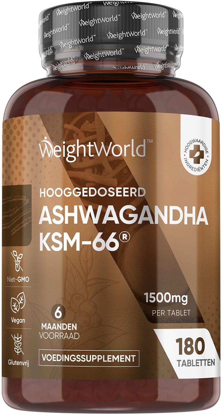 Ashwagandha KSM66 Tabletten 1500 mg 5 180 tabletten voor 6 maanden Hoge kwaliteit