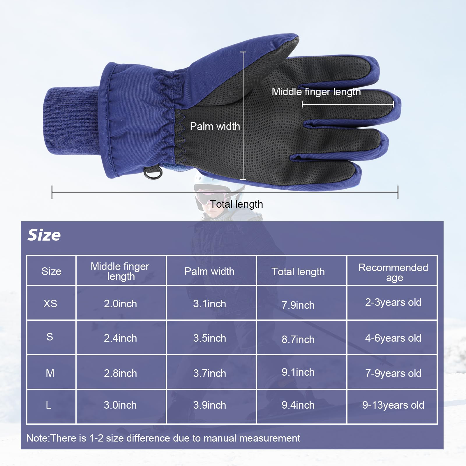 Gants De Ski Pour Enfants, Gants D'hiver Chauds Coupe-vent