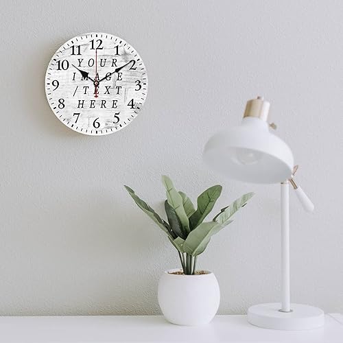 Miniatura 6 de Reloj de madera personalizado para boda, regalo de 12 pulgadas, reloj de pared de madera redondo decorativo para colgar en la pared, reloj sin