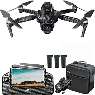 AE60 Ultra Drone with Camera for Adults, 3 Batteries,Carbon Fiber, | 4K Video and 8K Photo,3-Axis Mechanical Gimbal, 7.2" Touch Screen Remote,360° Obstacle Avoidance,Maximum 800g Payload