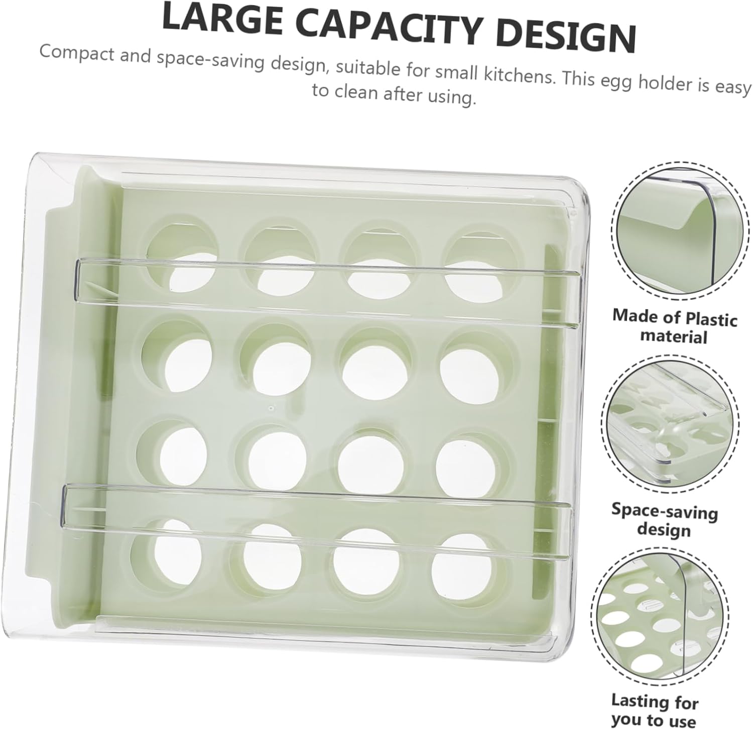 Egg Carton Storage Container Stackable Egg Holder for Refrigerator Drawer Style
