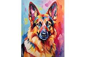 Create a Striking Masterpiece with Our 5D Diamond Painting Kit, Featuring a Stunning German Shepherd