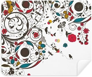 Modern Art Illustration Flowers s Cleaning Cloth Screen Cleaner 2pcs Suede Fabric