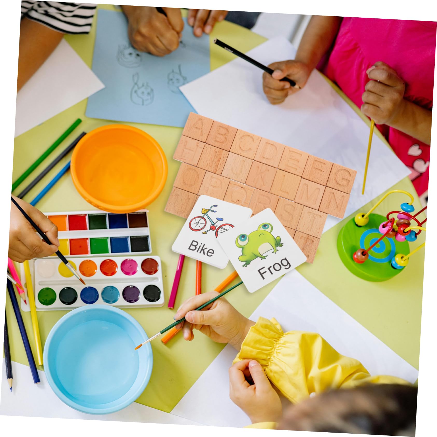 Yardwe Juguete De Aprendizaje De Escritura Tablero De Madera para Trazar El Alfabeto para Preescolar