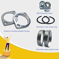 Vista 4 de Kit de juntas y brida cromada con tuercas y arandelas compatible con Harley-Davidson Big Twin Sportster 883 1200 XL883 XL1200 48 72 1984-2022