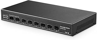 Binardat 8 Port 10 Gigabit SFP Switch, Support 1G SFP and 10G SFP+ Module, 160Gbps Bandwidth, Metal Fanless Unmanaged Fiber Network Switch