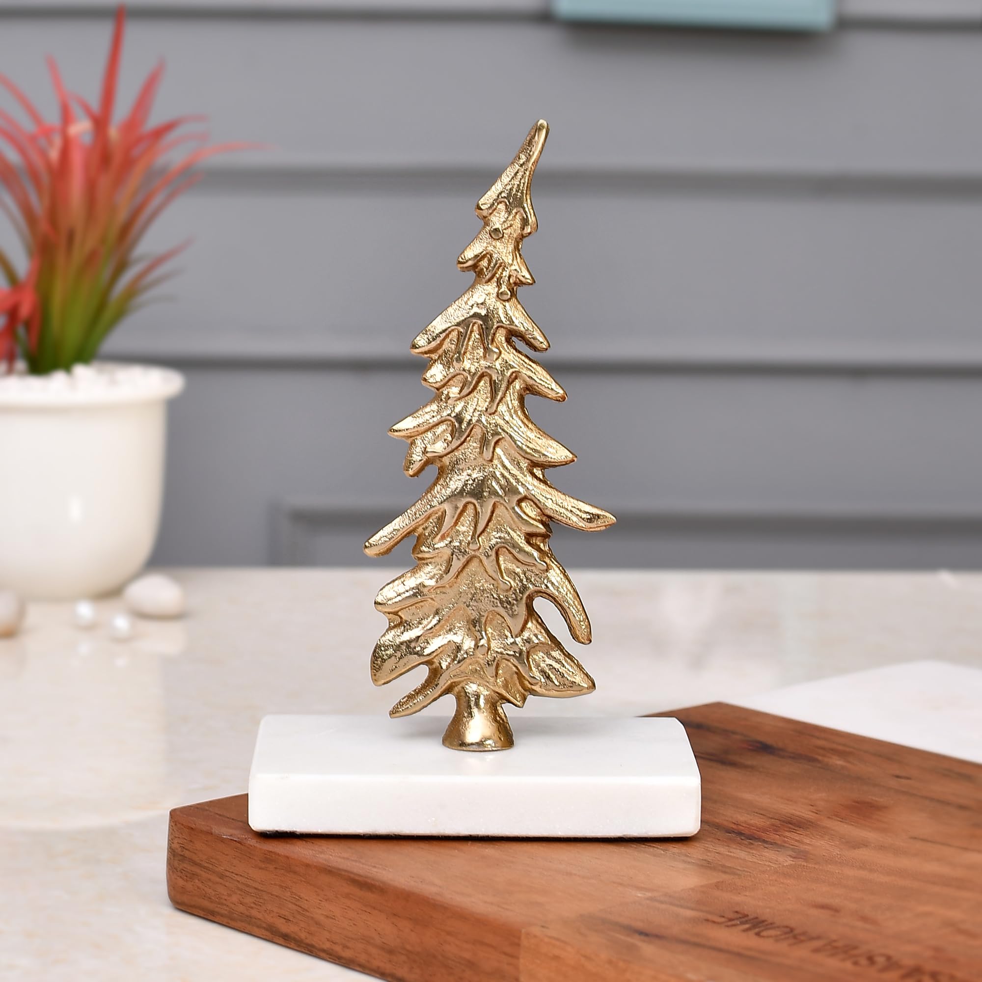 Amazon Brand - Umi Large Christmas Tree for Home Decoration - 6.5 Inch Aluminium Christmas Tree for Table, Set of 1 Christmas Tree Decorations Items for Home (Large)