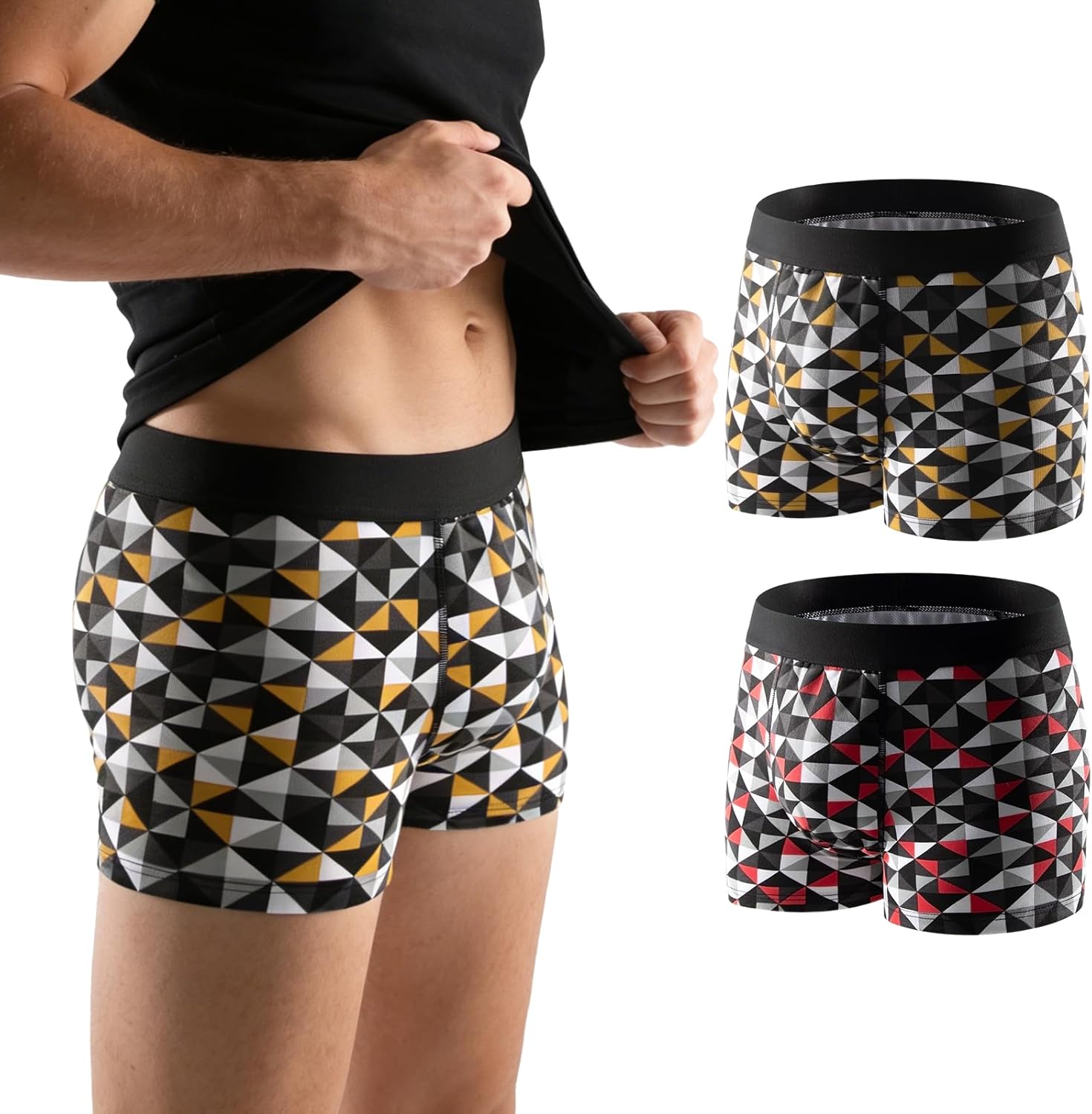 Carer Mens Incontinence Underwear – Upgrade Leakproof Boxer Briefs, Washable & Reusable, Slim & Comfortable, Day & Night Protection, Moderate to Heavy Absorbency (2-Pack, XXX-Large)