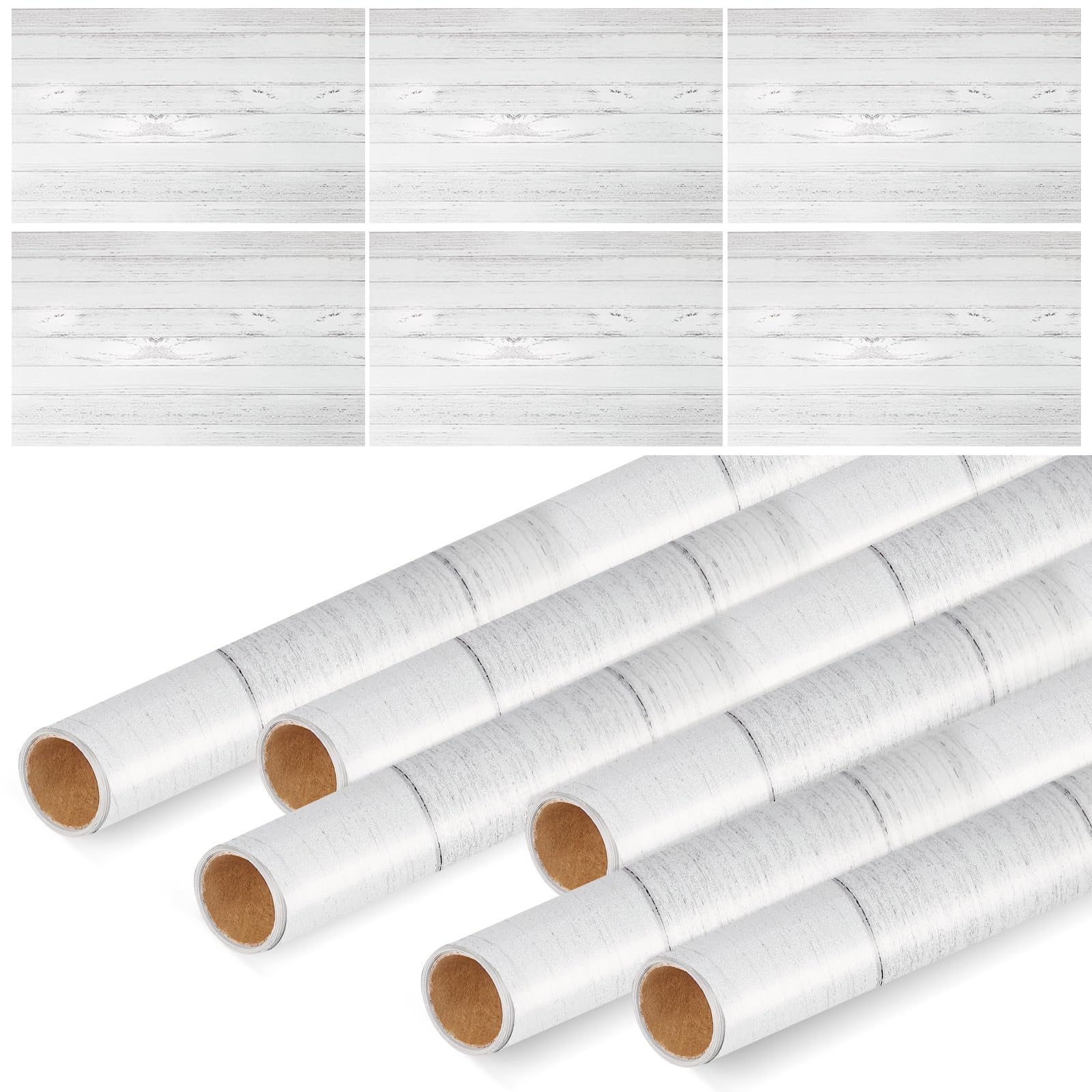skyygemm 6 rolls bulletin board paper roll fade resistant paper roll colored bulletin board roll bulk for kids classroom art decor drawing craft painting(white wood grain, 4 x 12 ft)