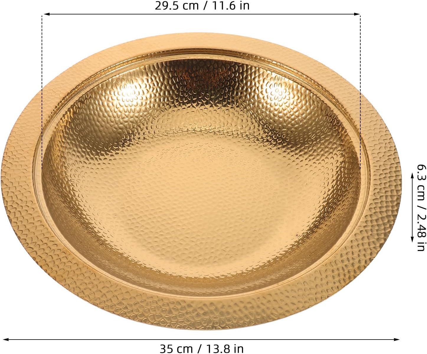 Stainless Steel Communion Plate 13.78 Inch Golden Church