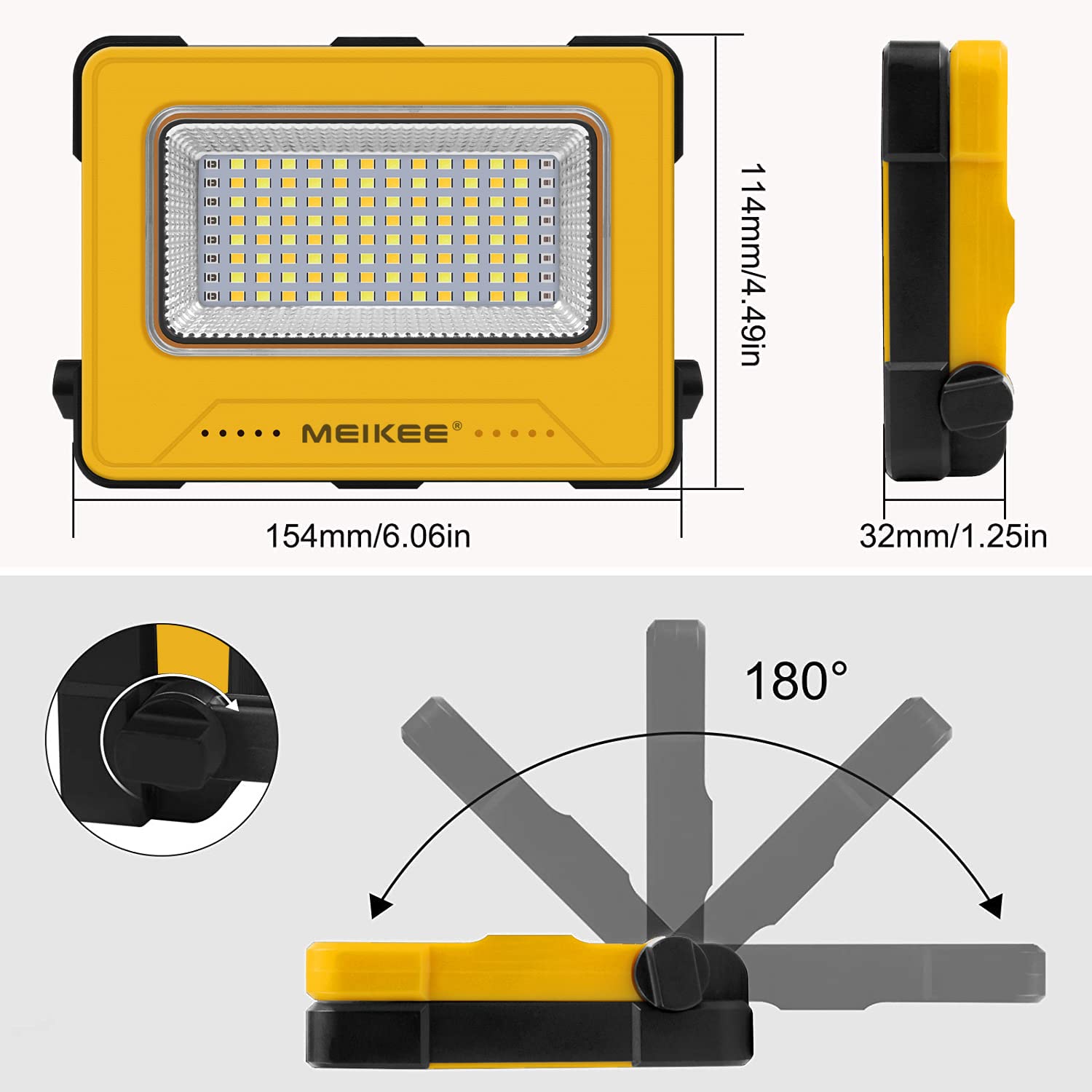 MEIKEE - Lámpara LED recargable, proyector led de 60 W