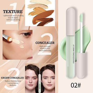 Green Concealer for Redness, Colour Corrector Long Lasting Full Coverage