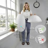 METHEDEECO 49 cm-es fehér papír lampion szett 2 db-os dekoratív otthondekorációhoz 6