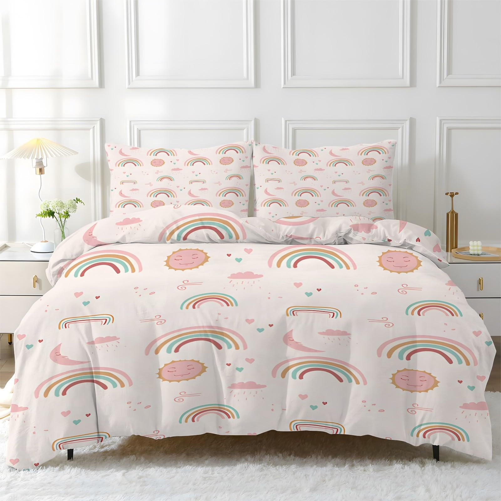 Housse de couette 200x200 anti-plis en microfibre douce avec fermeture éclair