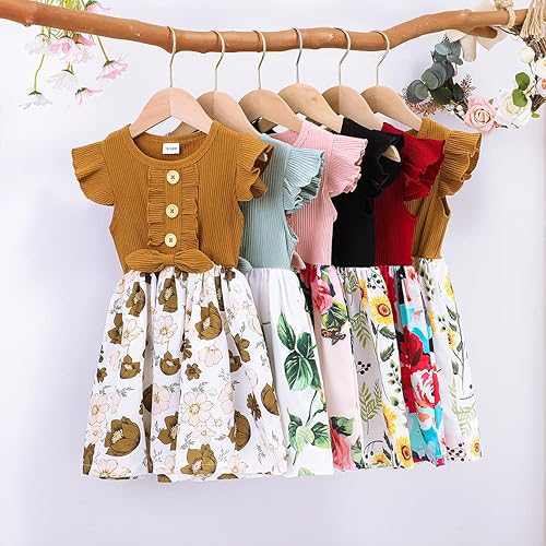 Miniatura 6 de Vestidos tutú para niñas pequeñas, lindo vestido casual de manga corta para verano, uso diario, hogar, escuela, fiesta, 2-8T