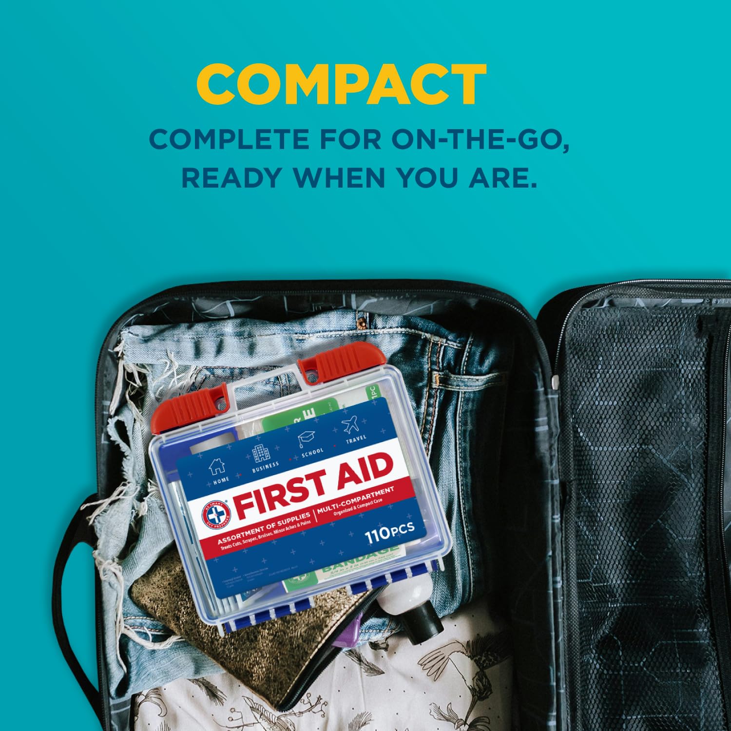 Be Smart Get Prepared 110 Pc First Aid Kit - Home, Car, Office, Travel, FSA — Amazon image 9
