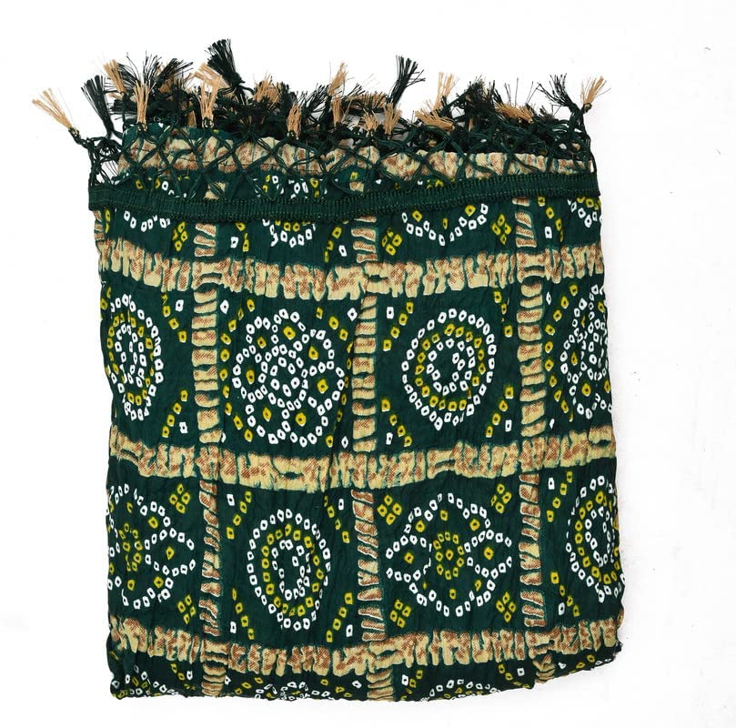 Womens Dupatta Rajasthani Stole Traditional Silk Bandhej Stole Scarves- 2.25Mtr2