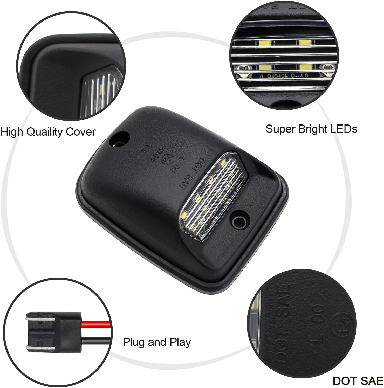 license Plate Light Compatible with Tacoma 1995-2004, Toyota T100 1992-1998 LED White Tail Lights,Plug & Play, Tag Light 00228-34938, 2PCS Lamp