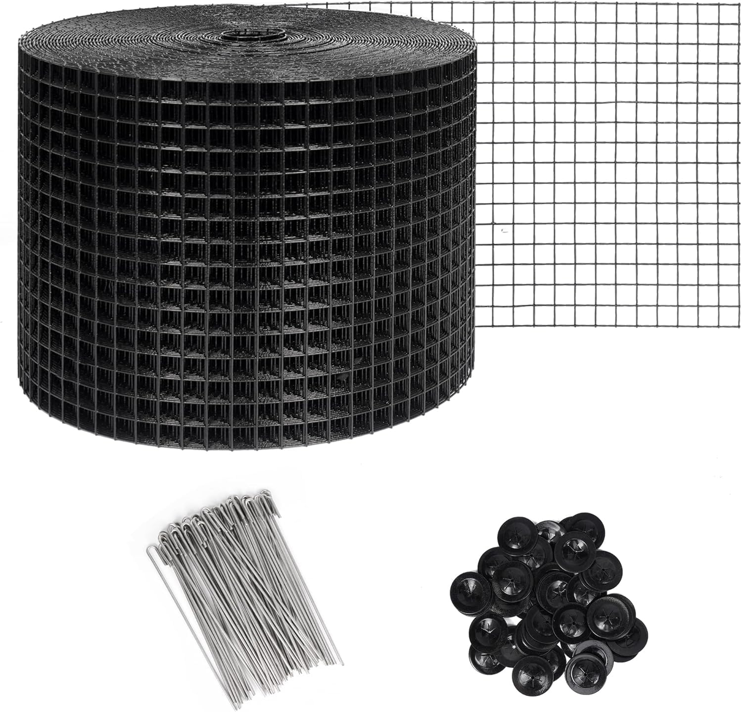 Protezione per Pannelli Solari da Tetto, 15cm x 30m Griglia di Protezione per Uccelli, Kit Anti-Uccelli con 100 Fascette in Acciaio Inox Rivestimento in PVC, Rete da 1,27cm