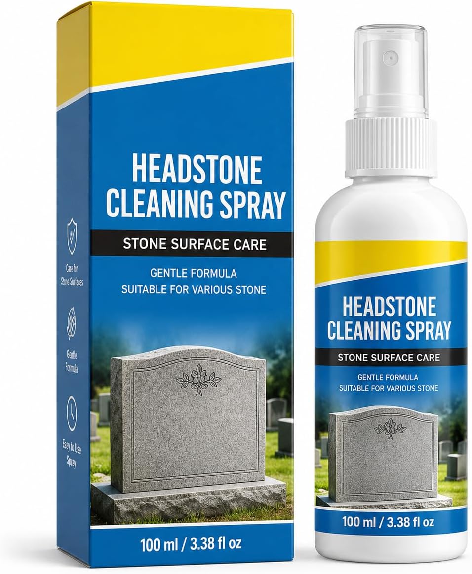 Headstone Cleaning Spray, 3.38 fl oz Stone Surface Care Cleaner (1Pack)