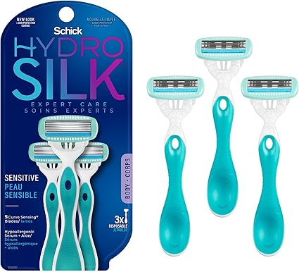 HYDRO SILK Schick Hydro Silk Womens Disposable Razor, Pack of 3 Disposable Razors