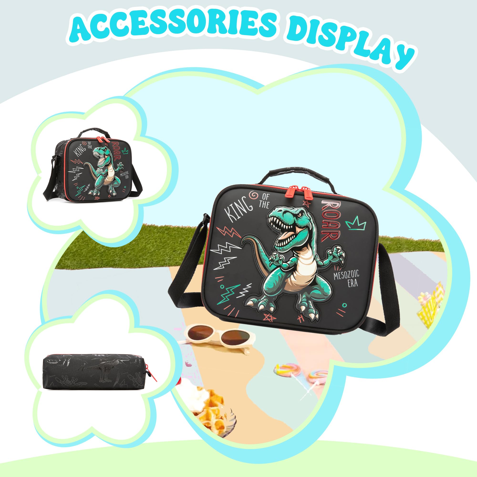 HTgroce Zaino Trolley Scuola Elementare Bambino– Set 3 in 1 con Borsa e Astuccio – Zainetto con Ruote Ergonomico per Primaria