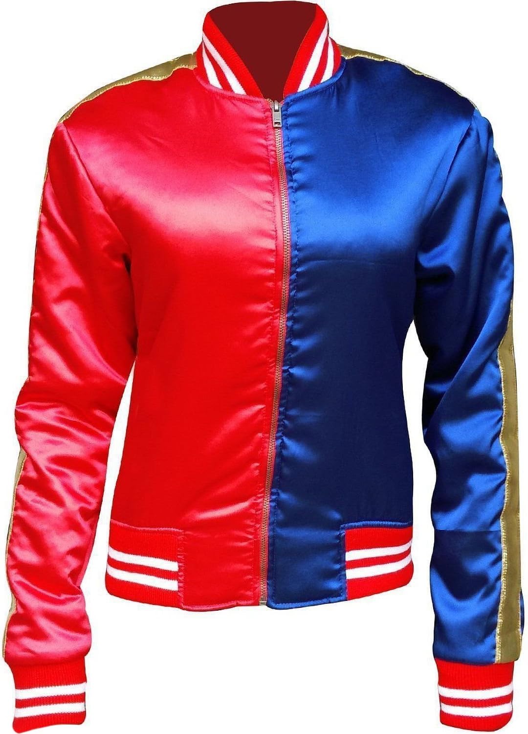 Veste Harley Quinn Costume d'Halloween parfait XXS, Rouge et bleu