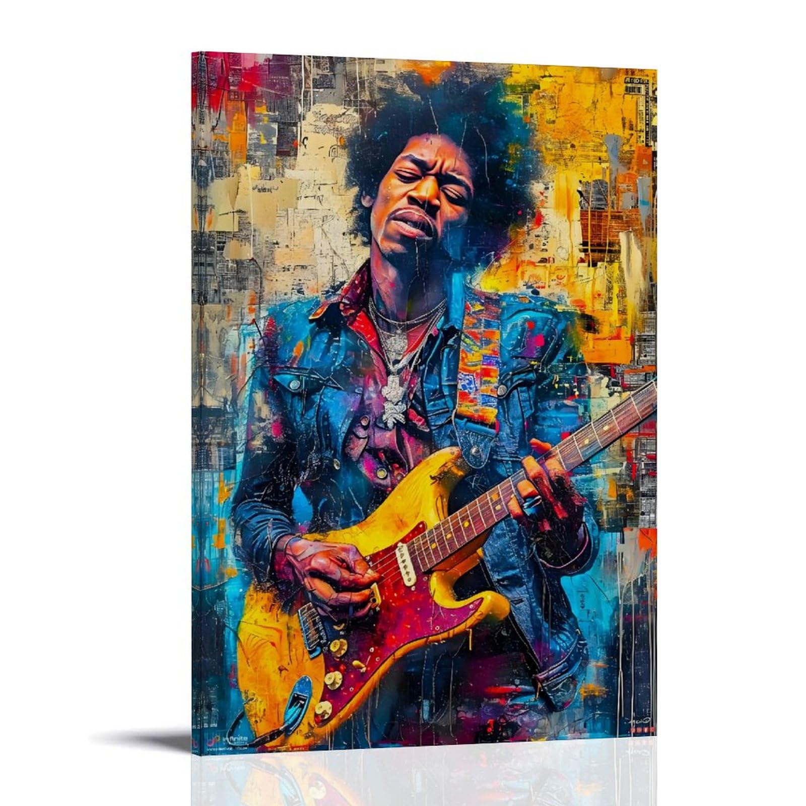 PANTTING Jimi Poster Hendrix Posters Aesthetic Canvas Wall Art Print Home Decor for Bedroom Living Room12x18inch(30x45cm) Frame-style